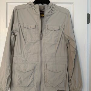 Eddie Bauer Light Gray Hooded Jacket